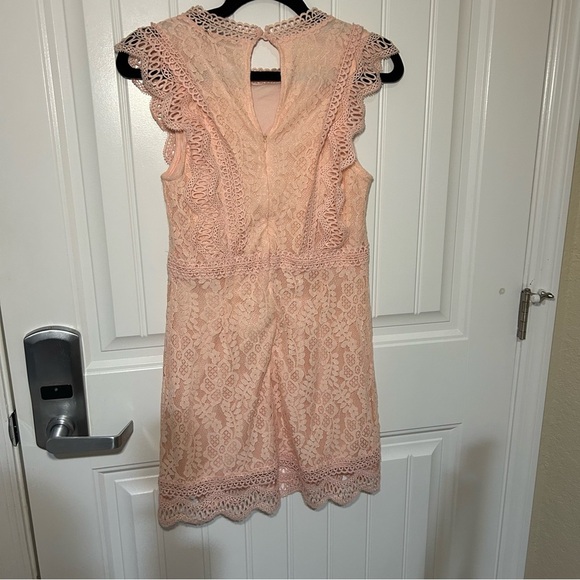 Lulus Blush Pink My Sweetheart Lace Mini Dress Size Small - Picture 7 of 12
